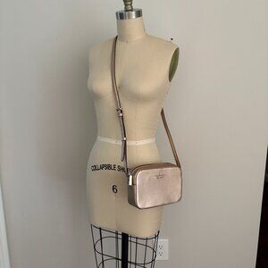 Kate Spade Staci Mini Camera Leather Crossbody Bag Rose Gold